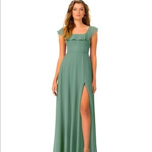 Azazie eucalyptus “Jinny” dress